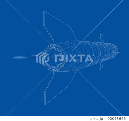 Military missile army rocket. Vector 90053646