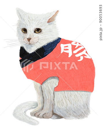 赤ハッピキャット白縦 90053693