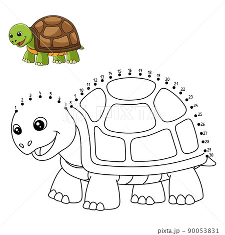 Dot to Dot Turtle Coloring Page for Kids 90053831