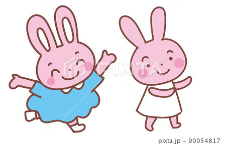 ワンピースを着るウサちゃん 90054817