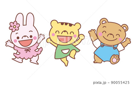 うさぎとリスとくまがわーい！ 90055425