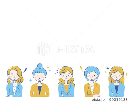 スーツ姿の女性たち　解決　驚く　フレーム　3c 90056183