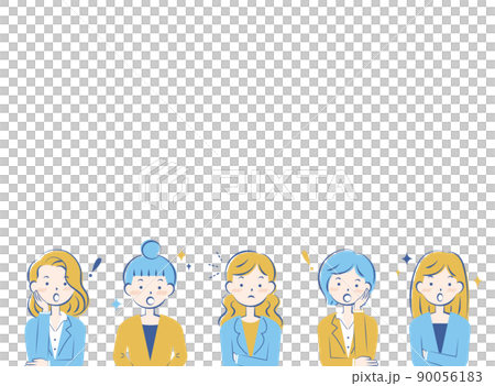 スーツ姿の女性たち　解決　驚く　フレーム　3c 90056183