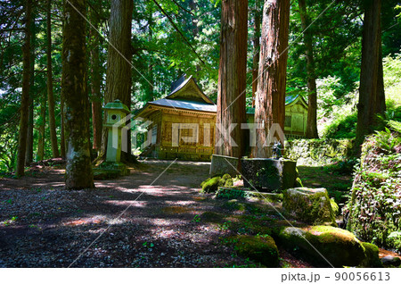 岩屋観音　拝殿　夫婦杉　勝山市 90056613