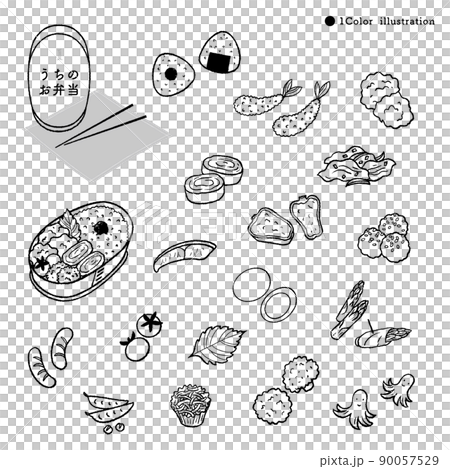 Illustration of a classic bento-1 / monochrome 90057529
