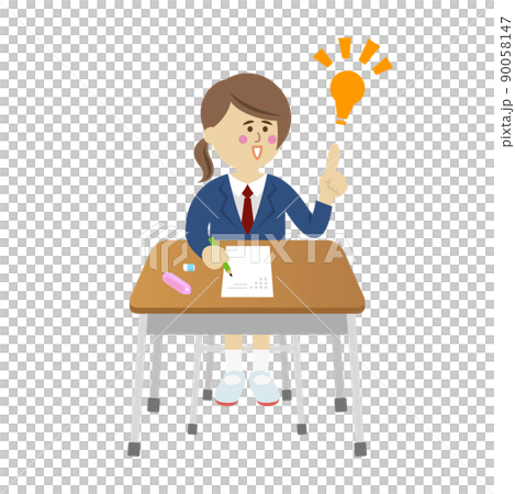 Illustration image of a female student whose answer came to light in the test Illustration image of a female student whose answer came to light in the test 90058147