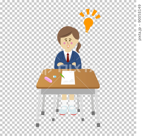 Illustration image of a female student whose answer came to light in the test Illustration image of a female student whose answer came to light in the test 90058149