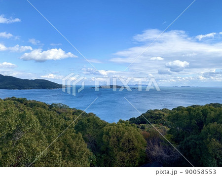 岡山県日生の離島_頭島のたぬき山展望台からのパノラマ風景 岡山県日生の離島_頭島のたぬき山展望台からのパノラマ風景 90058553