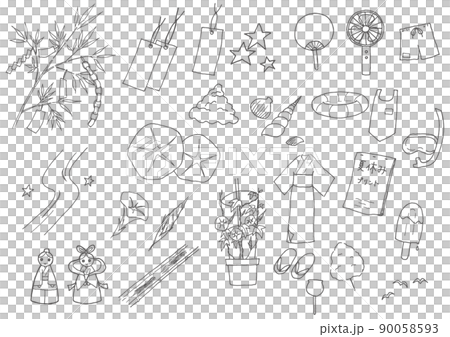 初夏・夏イメージ イラストセット集(手描き ベクター) 初夏・夏イメージ イラストセット集(手描き ベクター) 90058593