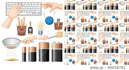 Seamless background with science equipments 90058761