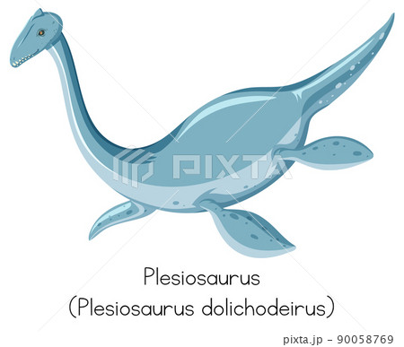 Plesiosaurus in blue color 90058769