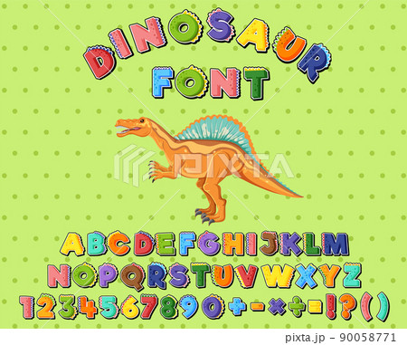 Font design for english alphabets and numbers 90058771