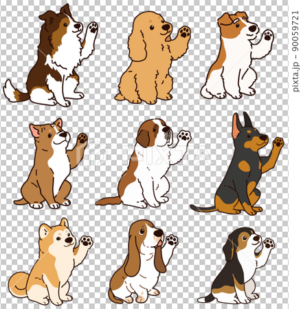 Simple and cute dog illustration set E with main line 90059721