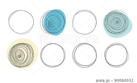 Doodle circles. Hand drawn black shapes, decorative frames collection, line scribble forms for decor, sketch style elements. Abstract pencil or pen graffiti bubble or ball vector isolated on white set Doodle circles. Hand drawn black shapes, decorative frames collection, line scribble forms for decor, sketch style elements. Abstract pencil or pen graffiti bubble or ball vector isolated on white set 90060032
