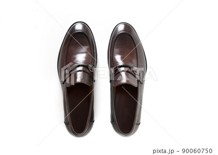 Male brown leather shoes isolated on white background. 90060750