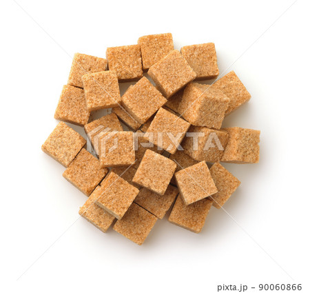 Top view of brown cane sugar cubes Top view of brown cane sugar cubes 90060866