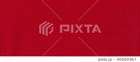 Red color textile texture coarse fabric, fabric macro shooting background Red color textile texture coarse fabric, fabric macro shooting background 90060967