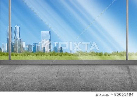Office building with window glass Office building with window glass 90061494