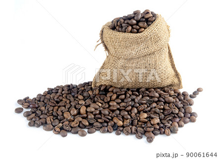 Burlap sack with coffee beans 90061644