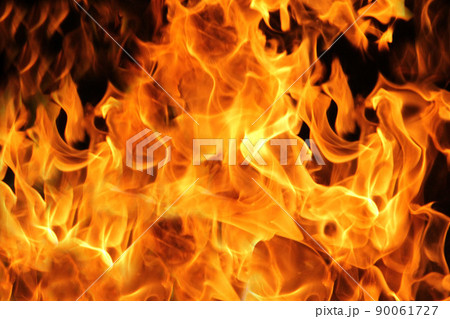 Fire flames on black background. 90061727