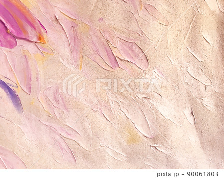 Abstract art background light pink and lilac colors. Watercolor painting on canvas with pearl coral brush strokes. 90061803