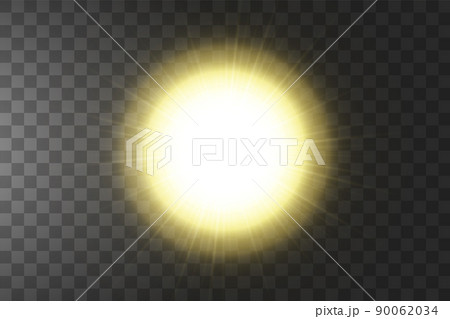 Vector transparent sunlight special lens flare light effect. Sun isolated on transparent background. Glow light effect 90062034