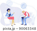 Psychotherapy counseling concept with psychiatrist doctor and old patient. 90063348
