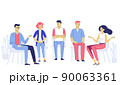 Group psychotherapy counseling concept. Treatment of stress, addictions and mental problems. 90063361