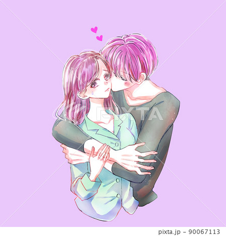 イチャイチャしたい男性と嫌がる女性 90067113