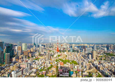 Tokyo skyline with Tokyo Tower Tokyo skyline with Tokyo Tower 90068044