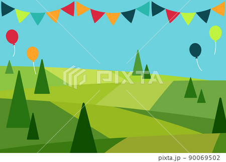 背景イラスト_山の風景 90069502