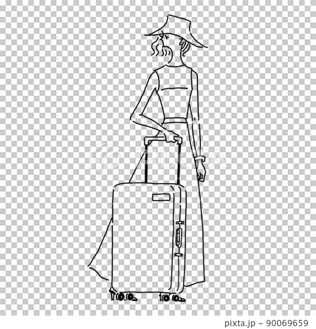 A woman with a carry case A woman with a carry case 90069659