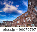 Rear Of Scottish Tenement Closes With Blue Sky 90070797