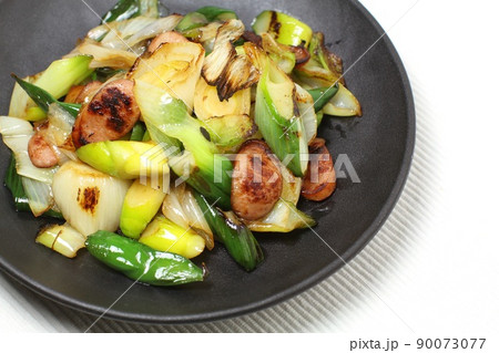 長ネギとウィンナーソーセージのさっと炒め物 長ネギとウィンナーソーセージのさっと炒め物 90073077