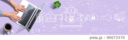 Data Privacy concept with person using a laptop Data Privacy concept with person using a laptop 90073370
