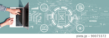 Data Privacy concept with person using a laptop Data Privacy concept with person using a laptop 90073372