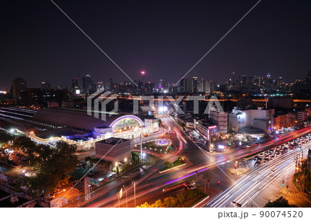 タイ王国バンコクの夜景（Night Scene of Bangkok , Thailand） 90074520