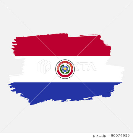 Happy independence day of Paraguay with national flag on grunge texture