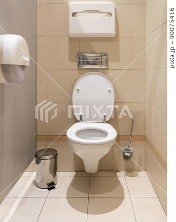 clean toilet cubicle of a public toilet in a hotel clean toilet cubicle of a public toilet in a hotel 90075416