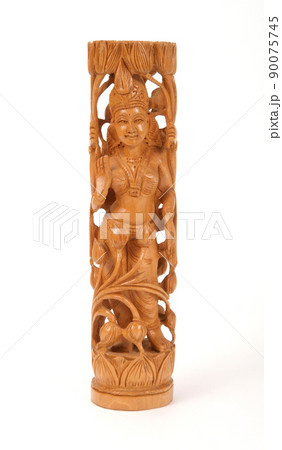 goddess of abundance, prosperity, wealth, good fortune and happiness Lakshmi from India, on a white background 90075745