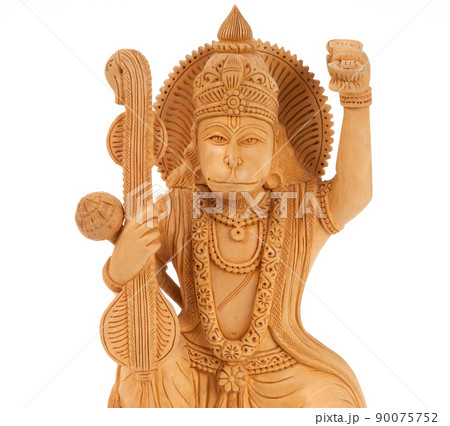 Deity of Hanuman from India on white background 90075752