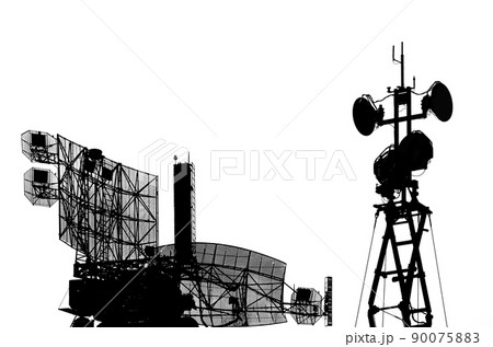 Contour air defense radars of military mobile anti aircraft systems, modern army industry on a white background, Russia 90075883