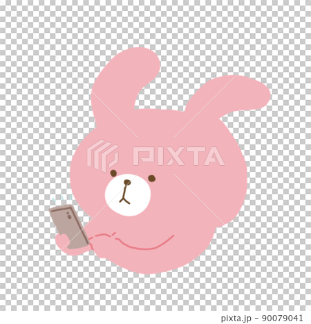 智能手機和兔子：看起來你因為接觸太多智能手機而感到疲倦 90079041