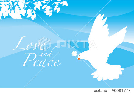 白鳩 ラブ ピース 平和のイメージイラストのイラスト素材