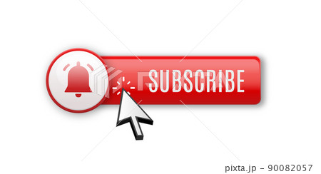 Realistic glossy subscribe button with bell 90082057