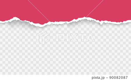 Torn paper with ripped edges and soft shadow isolated on transparent background 90082087