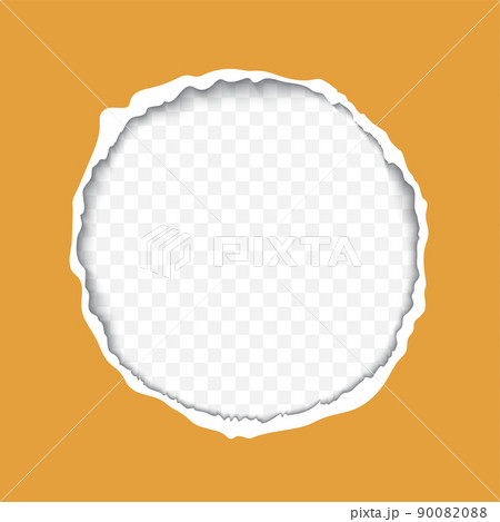Torn paper round frame for design realistic vector texture 90082088