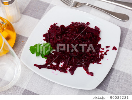 Popular russian salad from beetroot 90083281