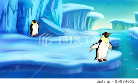Penguins on the ice ridges Penguins on the ice ridges 90084959