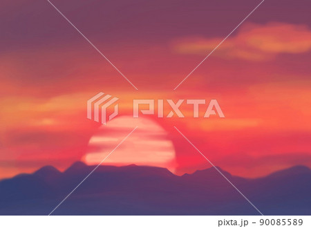 Landscape background. Abstract art template. Vector illustration. 90085589